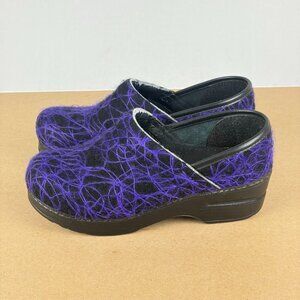 Dansko Purple Swirl Wool Clogs Womens 6.5/7 EU 37 Purple Black Slip On Comfort